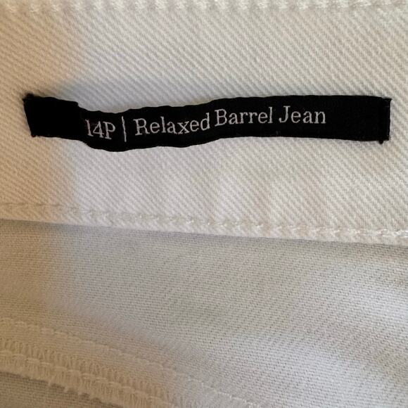 Talbots Relaxed Tapered Barrel Leg Jeans White Size 14P - Picture 9 of 11